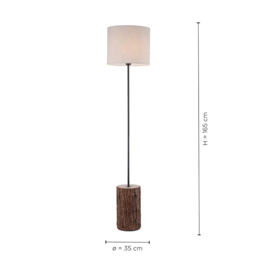 Leuchten Direkt 11234-79 - Podna lampa BARK 1xE27/40W/230V drvo