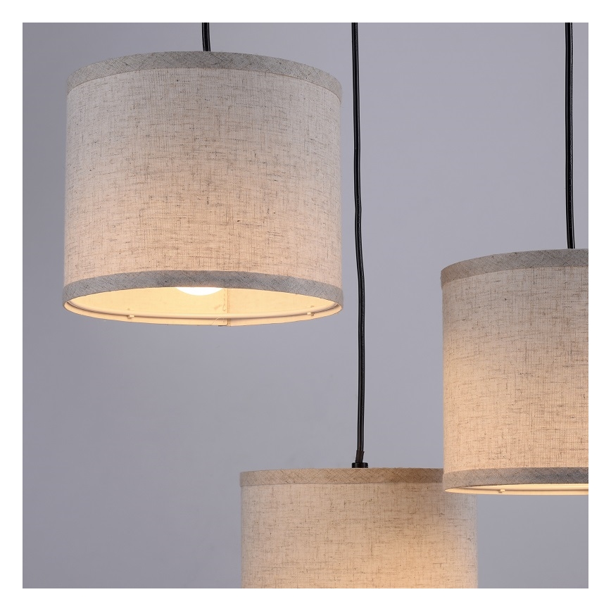 Leuchten Direkt 11236-79 - Luster na sajli BARK 3xE27/40W/230V drvo