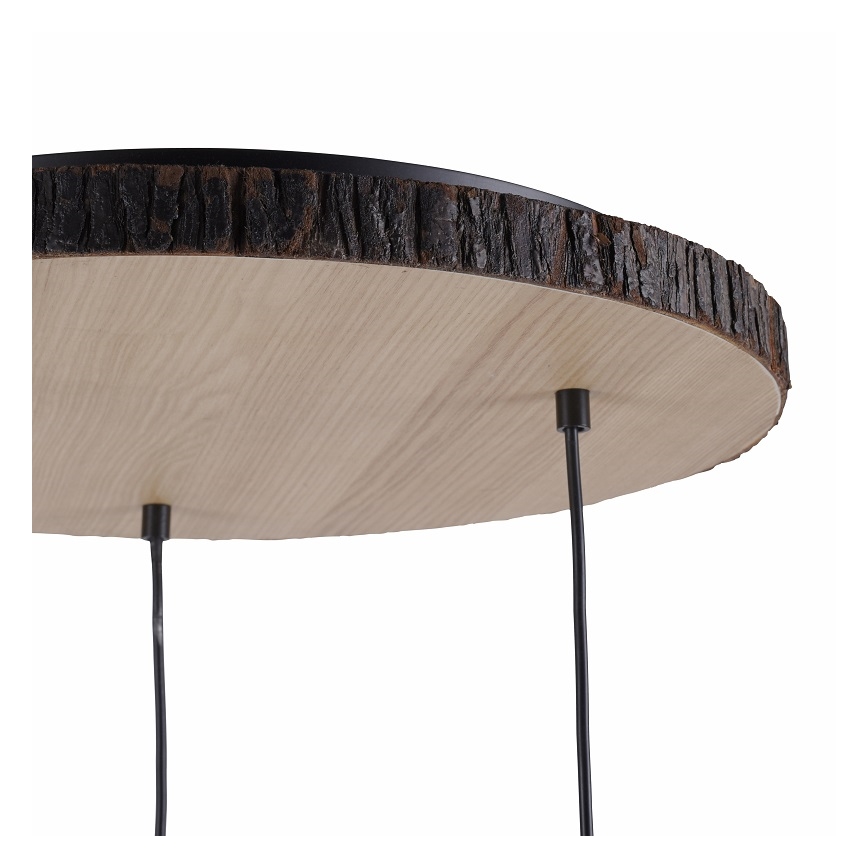 Leuchten Direkt 11236-79 - Luster na sajli BARK 3xE27/40W/230V drvo