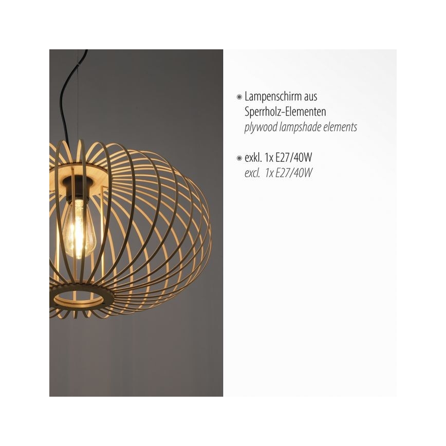 Leuchten Direkt 11409-79 - Luster na sajli RACOON 1xE27/40W/230V bambus