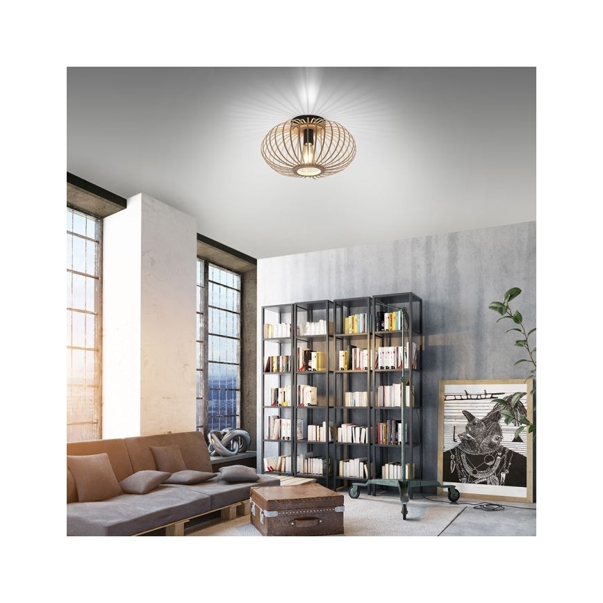 Leuchten Direkt 11410-79 - Nadgradni plafonski luster RACOON 1xE27/40W/230V Ø 40 cm bambus