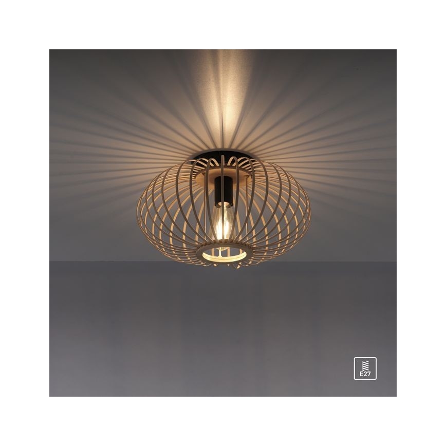 Leuchten Direkt 11410-79 - Nadgradni plafonski luster RACOON 1xE27/40W/230V Ø 40 cm bambus