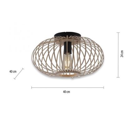Leuchten Direkt 11410-79 - Nadgradni plafonski luster RACOON 1xE27/40W/230V Ø 40 cm bambus