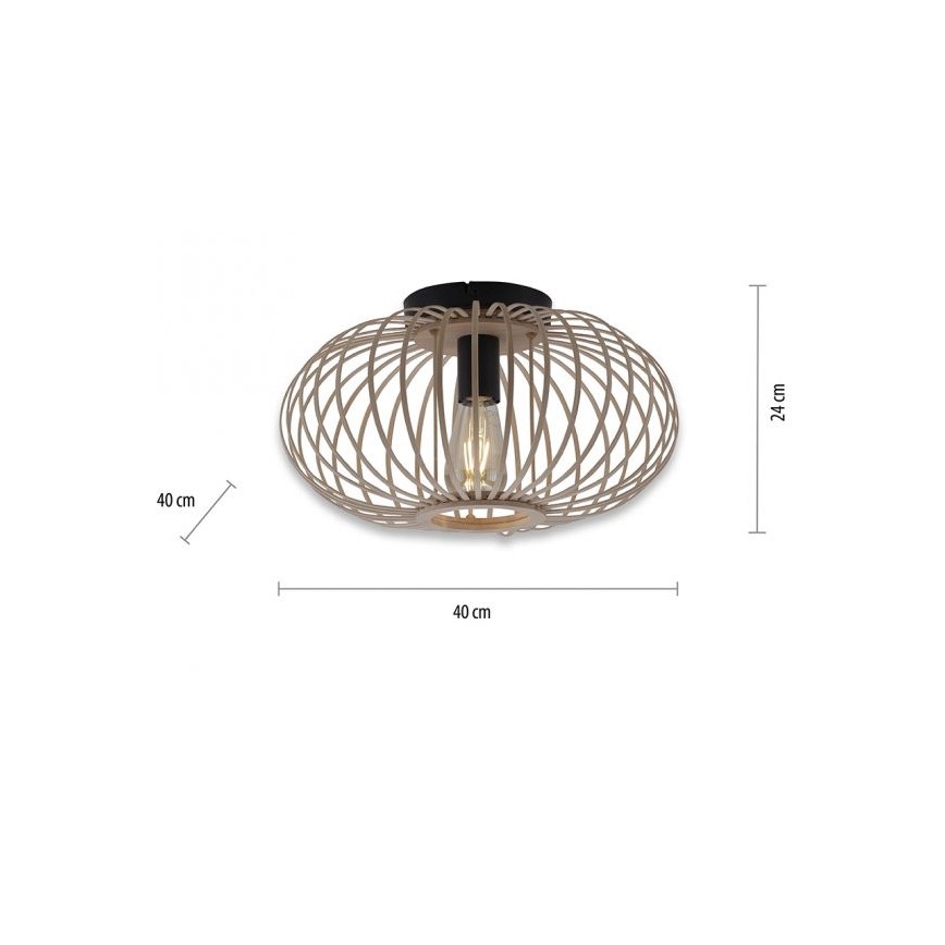 Leuchten Direkt 11410-79 - Nadgradni plafonski luster RACOON 1xE27/40W/230V Ø 40 cm bambus