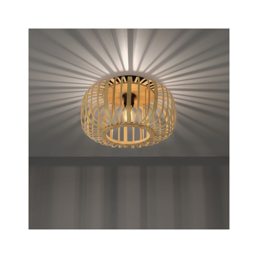 Leuchten Direkt 11412-79 - Plafonski luster RACOON 1xE27/40W/230V, prečnik 40 cm, bambus