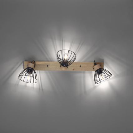 Leuchten Direkt 11418-18 - Spot svetiljka LAMI 3xE27/25W/230V akacija/metal