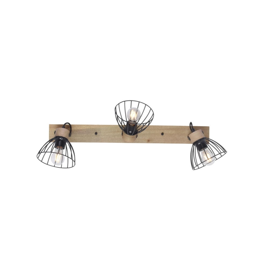 Leuchten Direkt 11418-18 - Spot svetiljka LAMI 3xE27/25W/230V akacija/metal