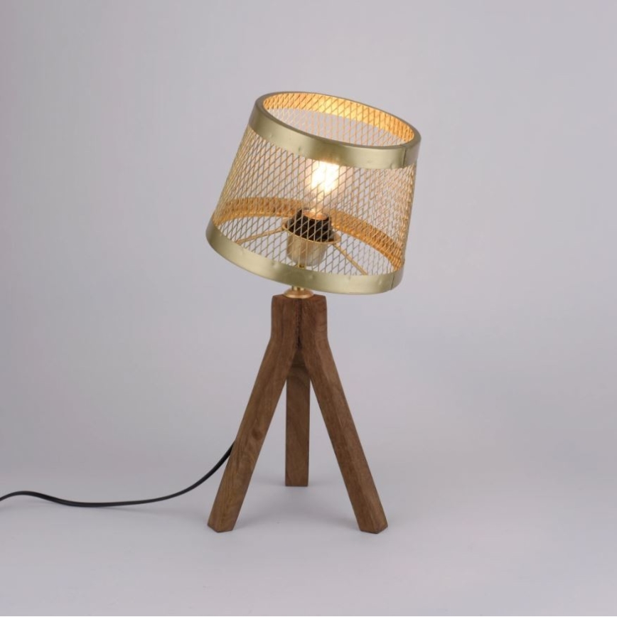 Leuchten Direkt 11423-60 - Stona lampa FREDERIK 1xE27/60W/230V drvo manga