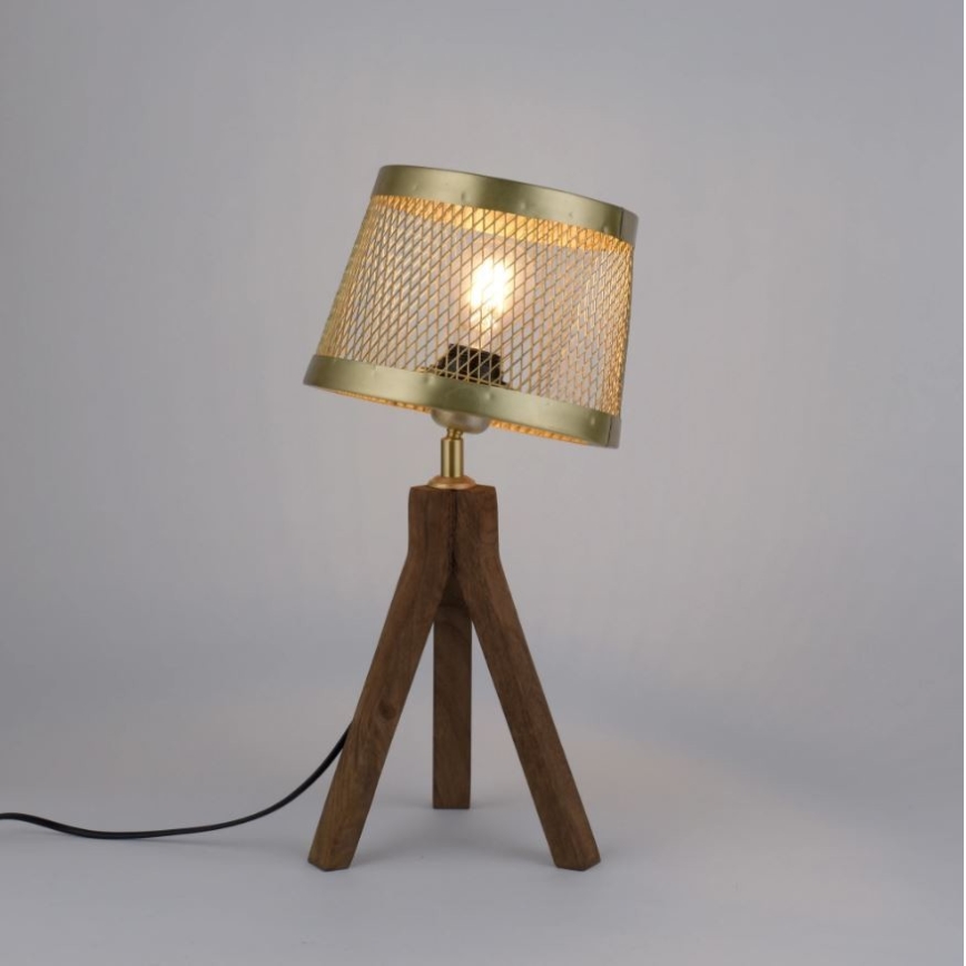 Leuchten Direkt 11423-60 - Stona lampa FREDERIK 1xE27/60W/230V drvo manga
