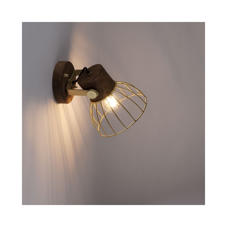 Leuchten Direkt 11486-60 - Zidna reflektorska lampa ALAMI 1xE27/25W/230V drvo manga