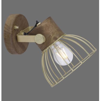 Leuchten Direkt 11486-60 - Zidna reflektorska lampa ALAMI 1xE27/25W/230V drvo manga