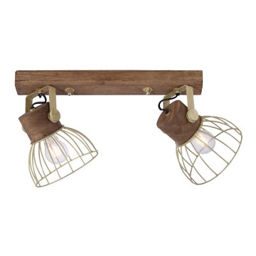 Leuchten Direkt 11487-60 - Reflektorska lampa ALAMI 2xE27/25W/230V drvo manga