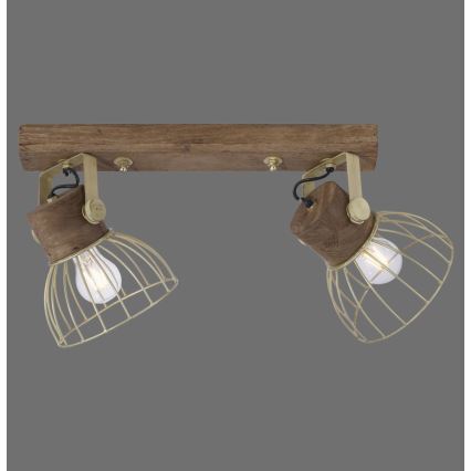 Leuchten Direkt 11487-60 - Reflektorska lampa ALAMI 2xE27/25W/230V drvo manga