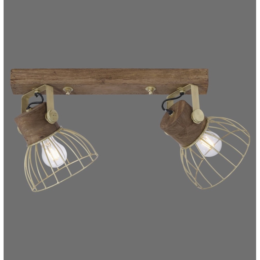 Leuchten Direkt 11487-60 - Reflektorska lampa ALAMI 2xE27/25W/230V drvo manga