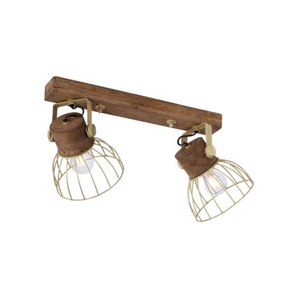 Leuchten Direkt 11487-60 - Reflektorska lampa ALAMI 2xE27/25W/230V drvo manga