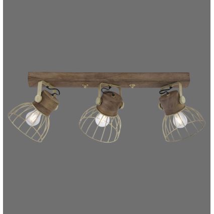 Leuchten Direkt 11488-60 - Reflektorska lampa ALAMI 3xE27/25W/230V drvo manga
