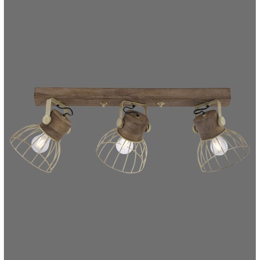 Leuchten Direkt 11488-60 - Reflektorska lampa ALAMI 3xE27/25W/230V drvo manga