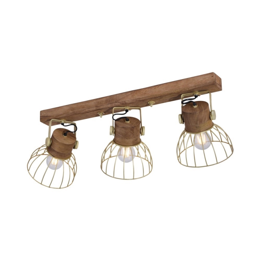 Leuchten Direkt 11488-60 - Reflektorska lampa ALAMI 3xE27/25W/230V drvo manga