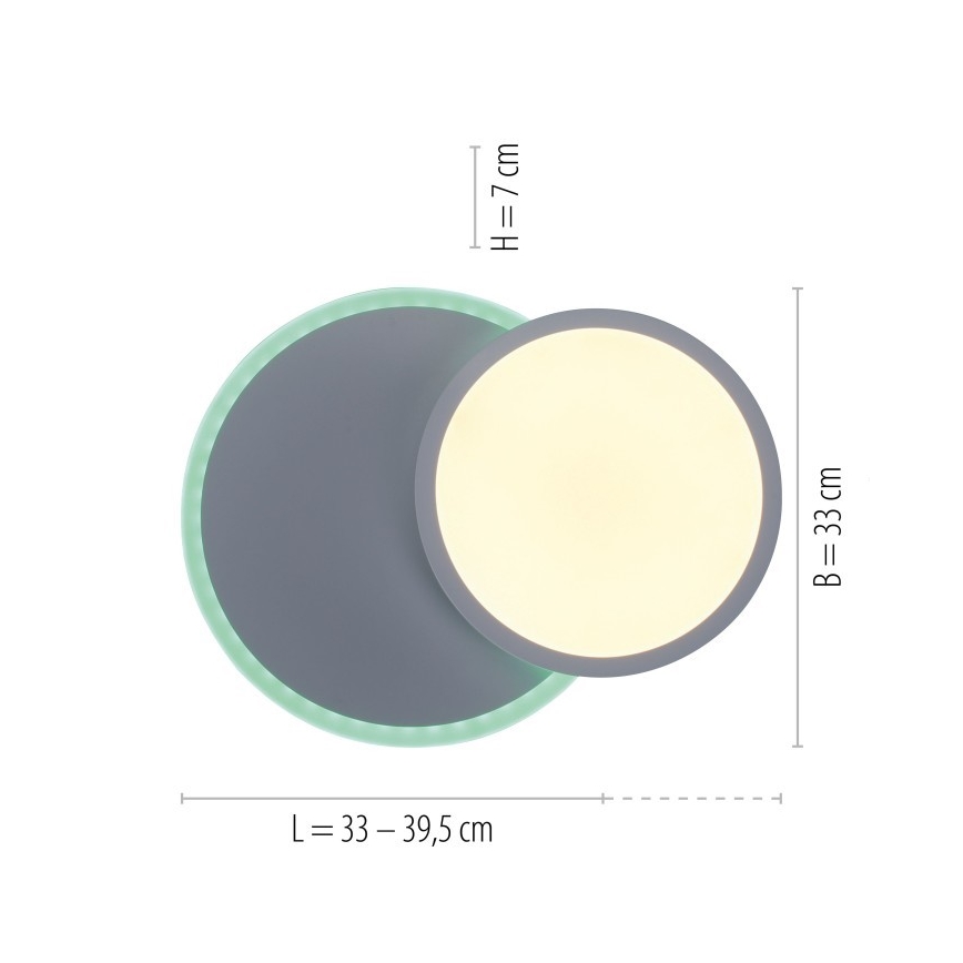 Leuchten Direkt 11662-16 - LED RGB prigušiva plafonska svetiljka ARENDA LED/21W/230V + daljinski upravljač