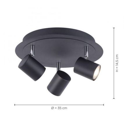 Leuchten Direkt 11943-13 - LED Reflektorska lampa TARIK 3xGU10/5W/230V antracit