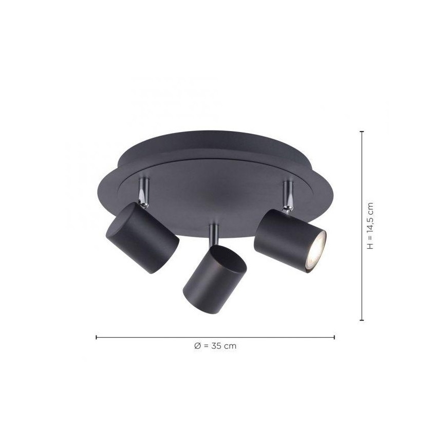 Leuchten Direkt 11943-13 - LED Reflektorska lampa TARIK 3xGU10/5W/230V antracit