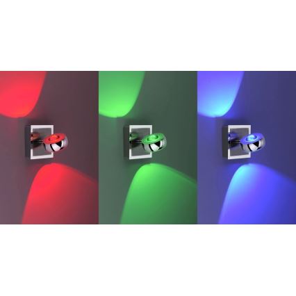 Leuchten Direkt 12471-55 - LED RGBW prigušiva zidna spot svetiljka OPTI LED/6W/230V 2700-5000K + daljinski upravljač