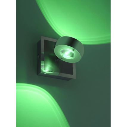 Leuchten Direkt 12471-55 - LED RGBW prigušiva zidna spot svetiljka OPTI LED/6W/230V 2700-5000K + daljinski upravljač