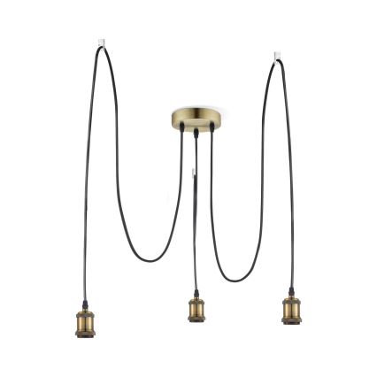 Leuchten Direkt 13571-60 - Luster na sajli (uradi sam) 3xE27/60W/230V, pauk, mesing