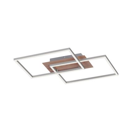 Leuchten Direkt 14018-78 - LED prigušiva stropna svetiljka IVEN 2xLED/15W/230V hrast + daljinski upravljač