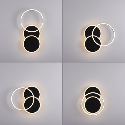Leuchten Direkt 14116-18 - LED Plafonjera SEVENT LED/25,5W/230V crno