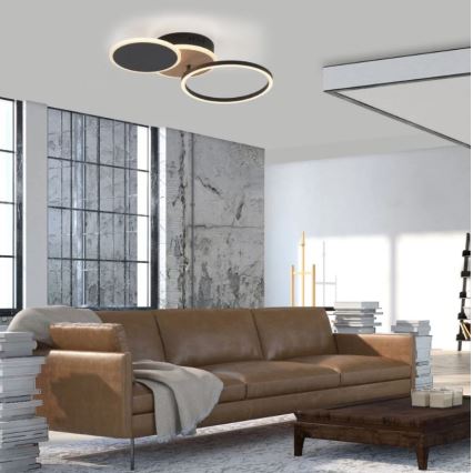Leuchten Direkt 14116-78 - LED Plafonjera SEVENT LED/25,5W/230V crno/braon