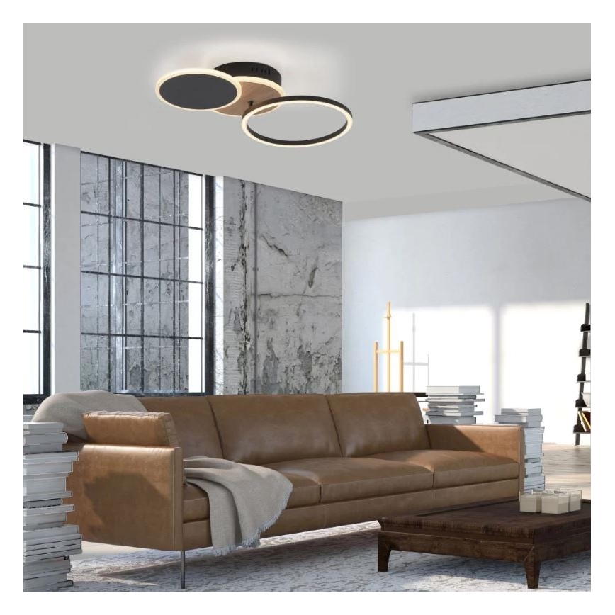 Leuchten Direkt 14116-78 - LED Plafonjera SEVENT LED/25,5W/230V crno/braon
