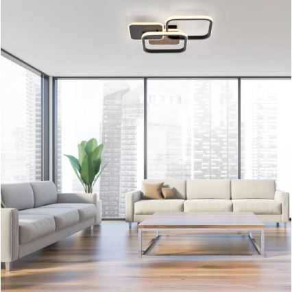 Leuchten Direkt 14117-78 - LED Plafonjera SEVENT LED/36W/230V crno/braon