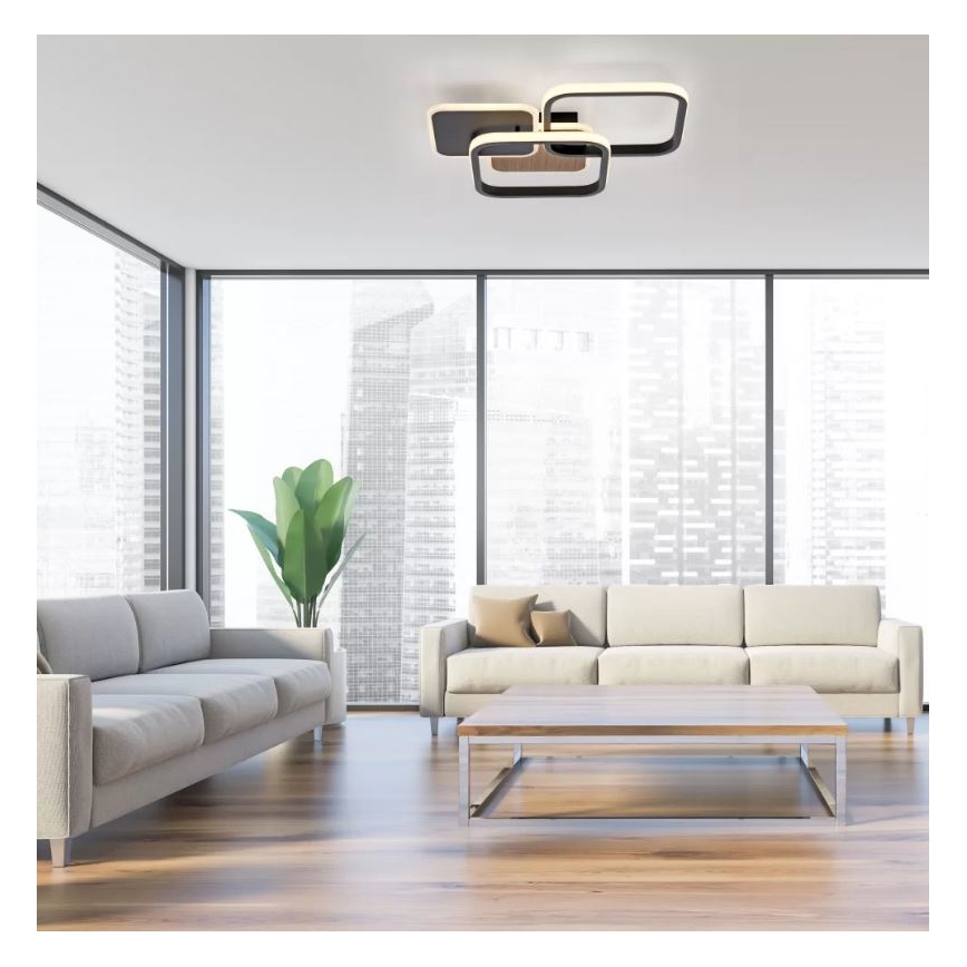 Leuchten Direkt 14117-78 - LED plafonsko svetlo SEVENT LED/36W/230V crna/smeđa