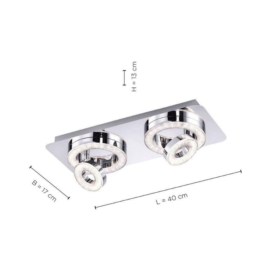 Leuchten Direkt 14521-17 - LED Plafonjera TIM 2xLED/2,8W/230V + 2xLED/3,1W