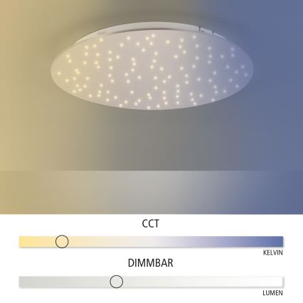 Leuchten Direkt 14673-55 - LED prigušiva plafonska svetiljka SPARKLE LED/18W/230V + daljinski upravljač