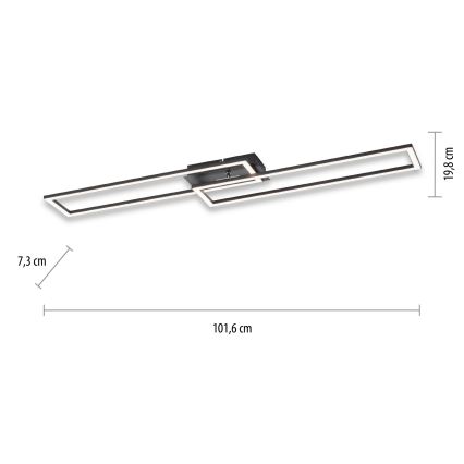 Leuchten Direkt 14691-18 - LED prigušiva plafonska svetiljka IVEN LED/36W/230V