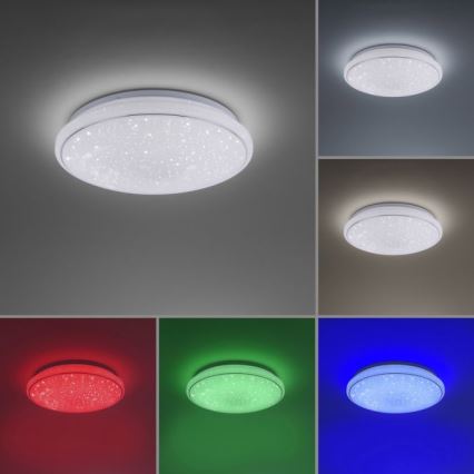 Leuchten Direkt 14743-16 - RGB LED prigušiva plafonska svetiljka JUPI LED/28W/230V Tuya 2700-5000K + daljinski upravljač