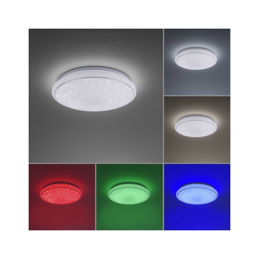Leuchten Direkt 14743-16 - RGB LED prigušiva plafonska svetiljka JUPI LED/28W/230V Tuya 2700-5000K + daljinski upravljač