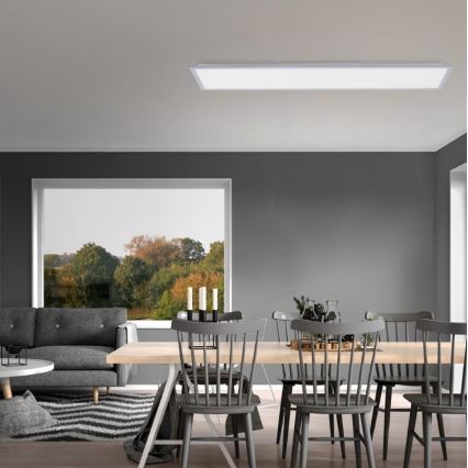 Leuchten Direkt 14757-21 - LED prigušiva plafonska ploča FLAT LED/36W/230V 2700-5000K srebrna + daljinski upravljač