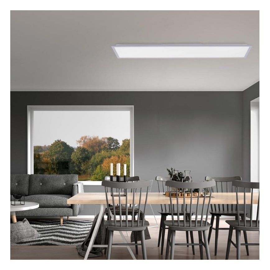 Leuchten Direkt 14757-21 - LED prigušiva plafonska ploča FLAT LED/36W/230V 2700-5000K srebrna + daljinski upravljač
