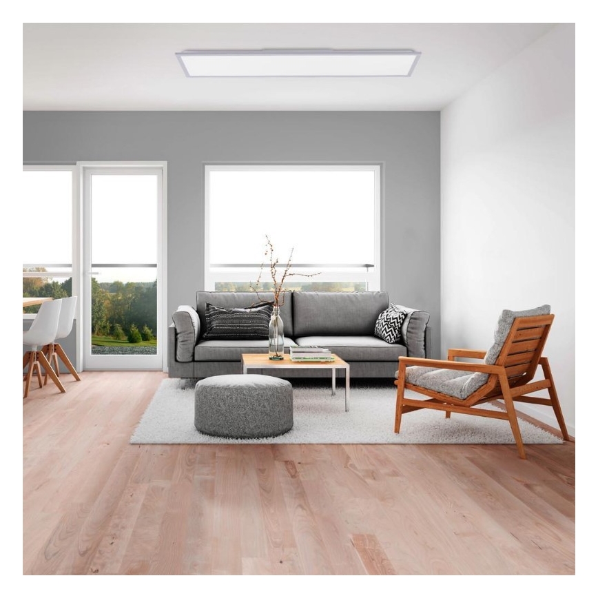 Leuchten Direkt 14757-21 - LED prigušiva plafonska ploča FLAT LED/36W/230V 2700-5000K srebrna + daljinski upravljač