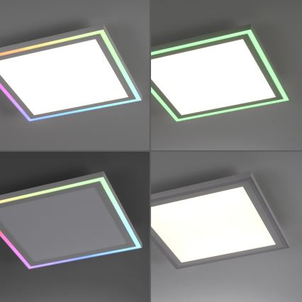 Leuchten Direkt 14900-16 - LED RGB prigušiva stropna svetiljka EDGING LED/24W/230V + daljinski upravljač