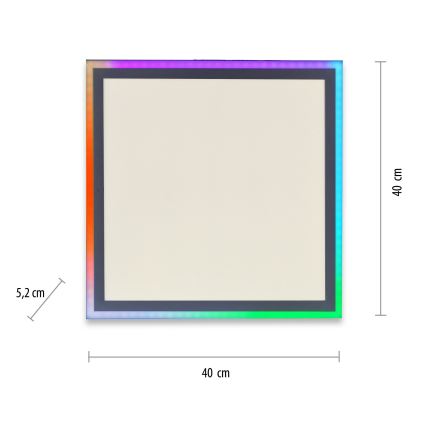 Leuchten Direkt 14900-16 - LED RGB prigušiva stropna svetiljka EDGING LED/24W/230V + daljinski upravljač