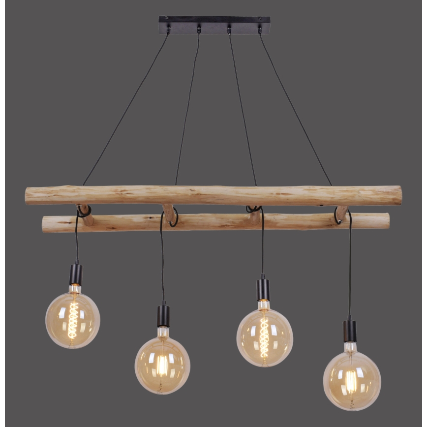Leuchten Direkt 15025-18 - Luster na sajli EDGAR 4xE27/60W/230V eukaliptus