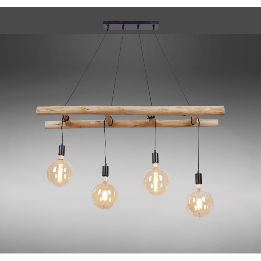 Leuchten Direkt 15025-18 - Luster na sajli EDGAR 4xE27/60W/230V eukaliptus