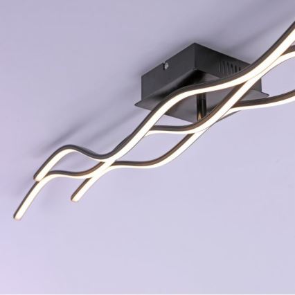 Leuchten Direkt 15167-18-LED Nadgradni luster WAWE 2xLED/12,5W/230V+1xLED/17W crno
