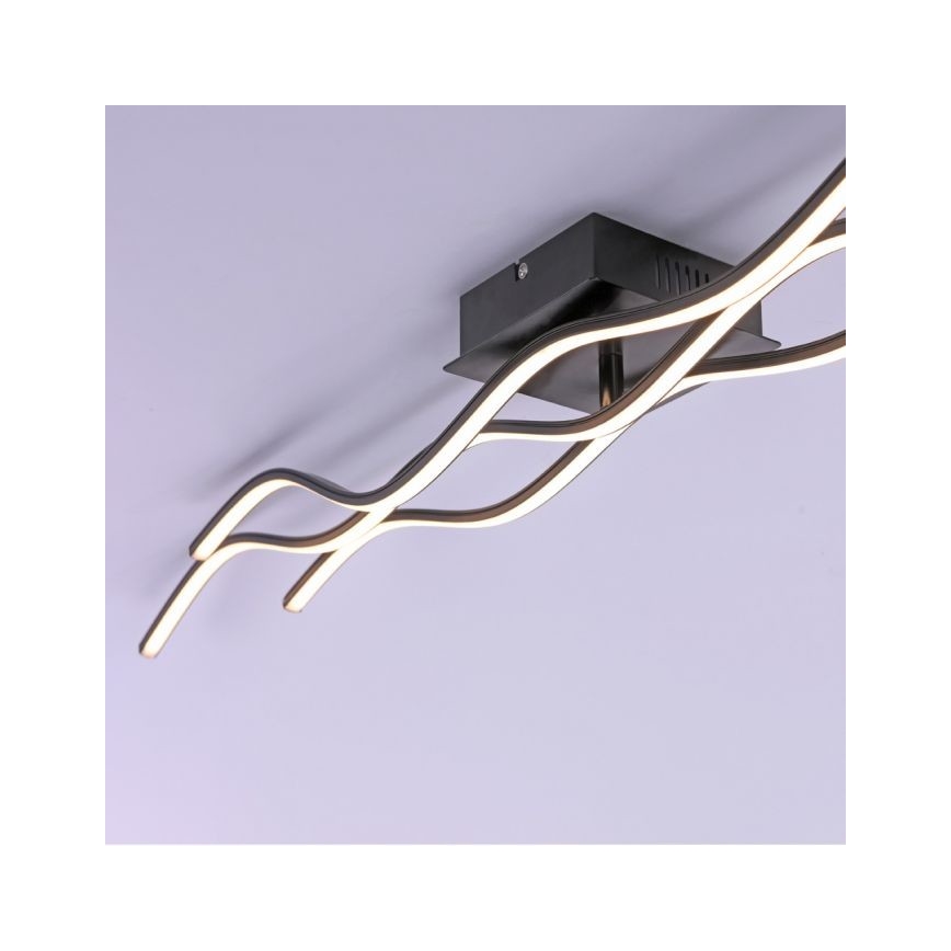 Leuchten Direkt 15167-18-LED Nadgradni luster WAWE 2xLED/12,5W/230V+1xLED/17W crno
