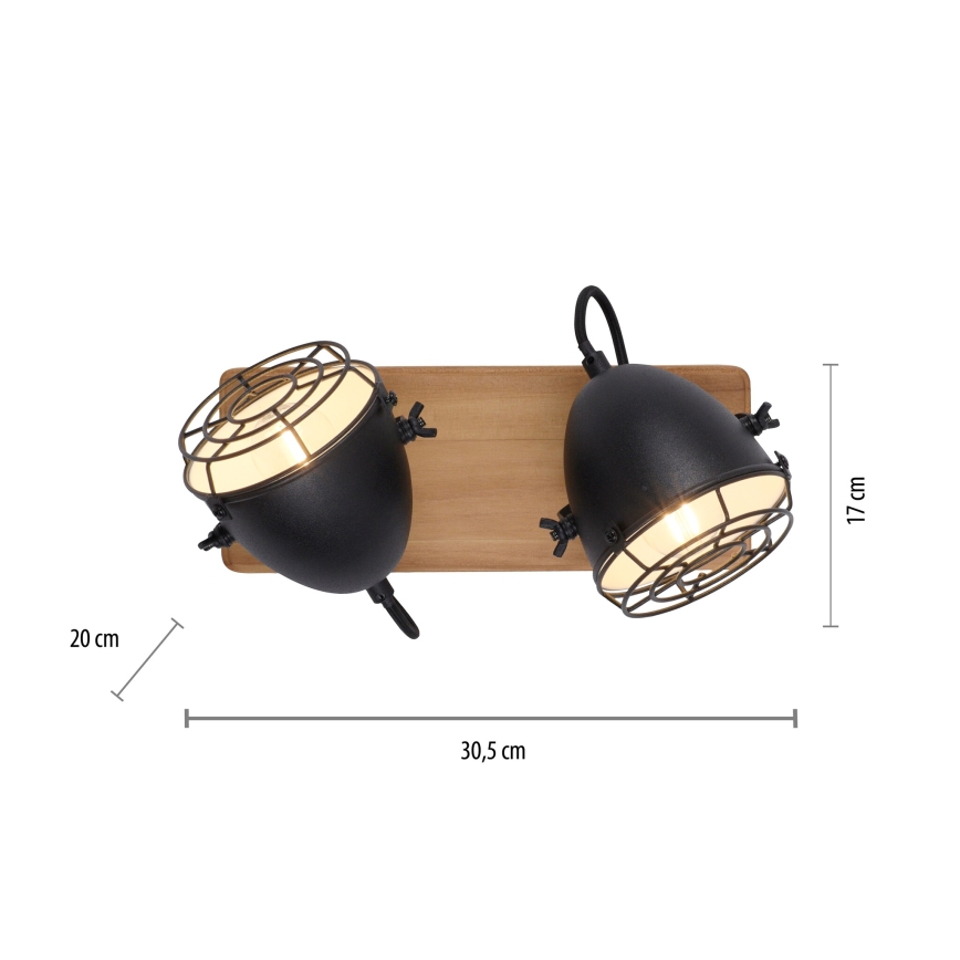 Leuchten Direkt 15172-18 - Reflektorska lampa BEETLE 2xE14/10W/230V bor
