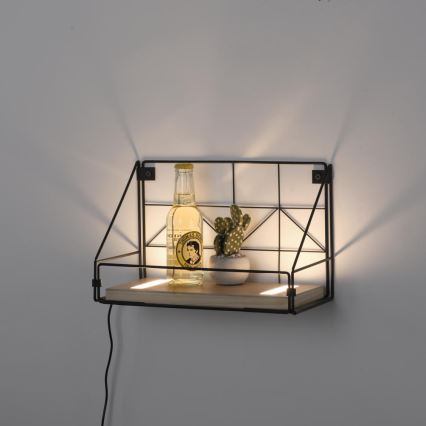 Leuchten Direkt 15276-18 - Polica sa LED osvetljenjem BOARD 2xLED/1,75W/230V 30 cm eukaliptus